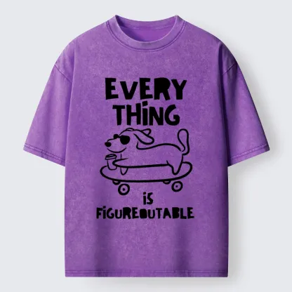 Tokyo-Tiger Cool Shades Dog Master Life Troubles Easily Washed T-Shirt