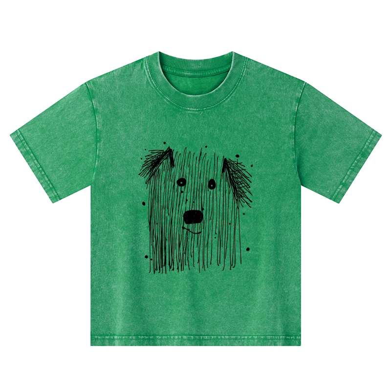 Tokyo-Tiger Fluffy Chaos In Dog Form Kids Washed T-Shirt