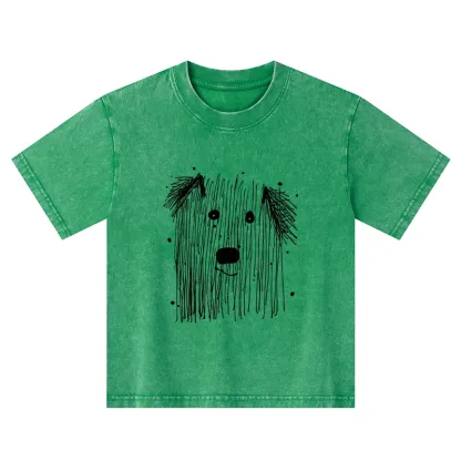 Tokyo-Tiger Fluffy Chaos In Dog Form Kids Washed T-Shirt