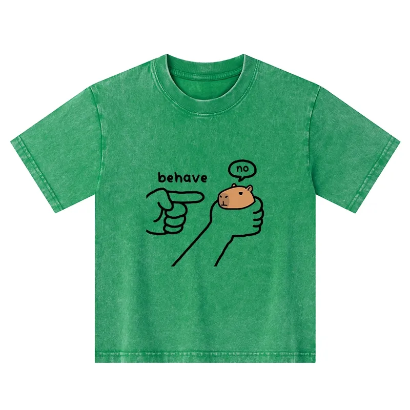 Tokyo-Tiger Dishonest Capybara Kids Washed T-Shirt