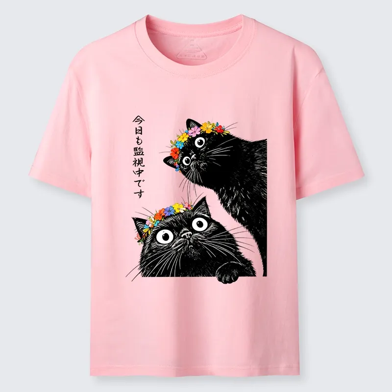 Tokyo-Tiger Flower Crown Black Cat Classic T-Shirt