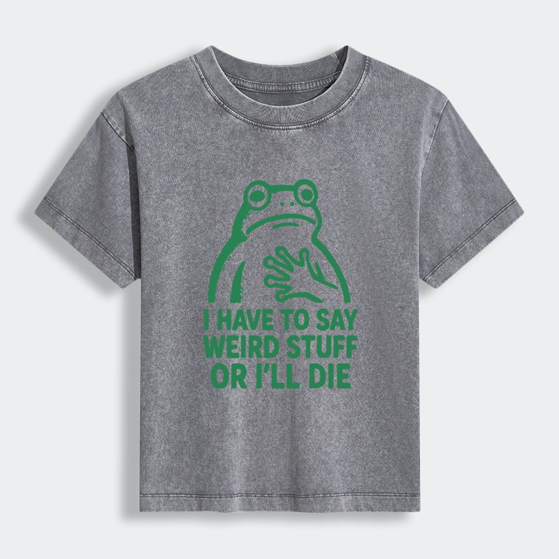 Tokyo-Tiger Weird Frog Funny Meme Women's Washed T-shirt