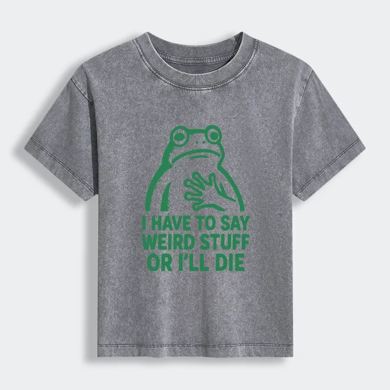 Tokyo-Tiger Weird Frog Funny Meme Women's Washed T-shirt