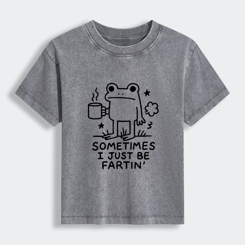 Tokyo-Tiger Sometimes A Frog Just Needs To Fart Women's Washed T-shirt