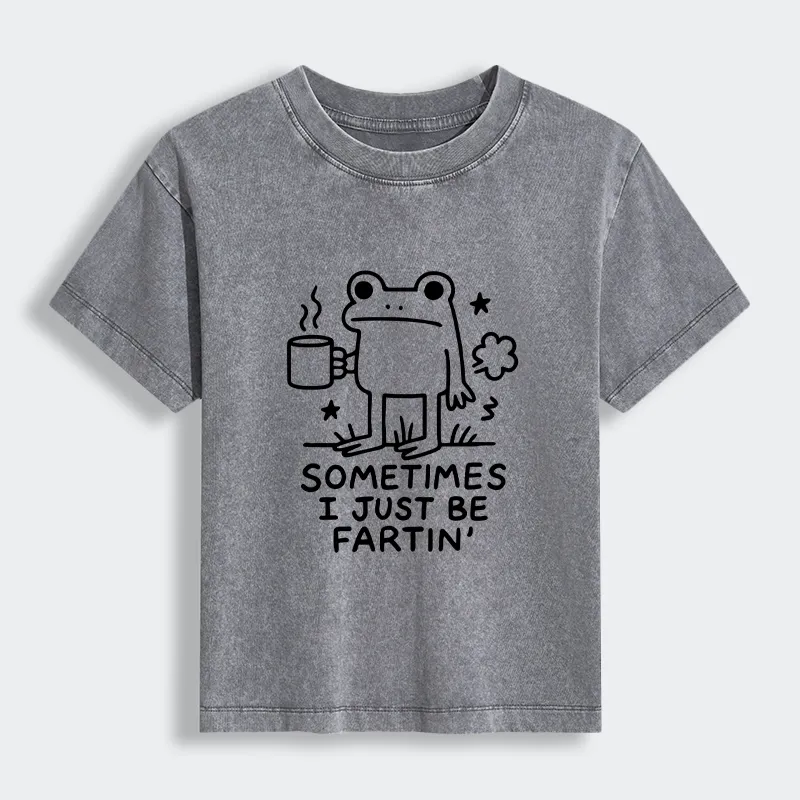 Tokyo-Tiger Sometimes A Frog Just Needs To Fart Women's Washed T-shirt