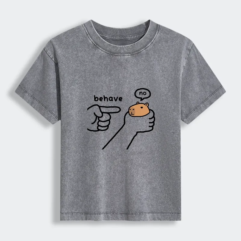 Tokyo-Tiger Dishonest Capybara Women's Washed T-shirt