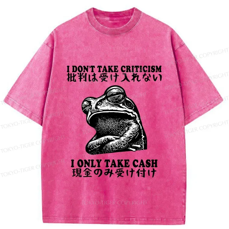 Tokyo-Tiger Frog Only Take Cash Washed T-Shirt