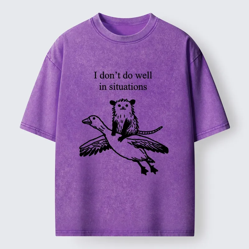 Tokyo-Tiger Lost Possum Rides Wild Goose Washed T-Shirt
