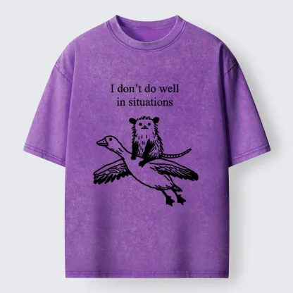 Tokyo-Tiger Lost Possum Rides Wild Goose Washed T-Shirt