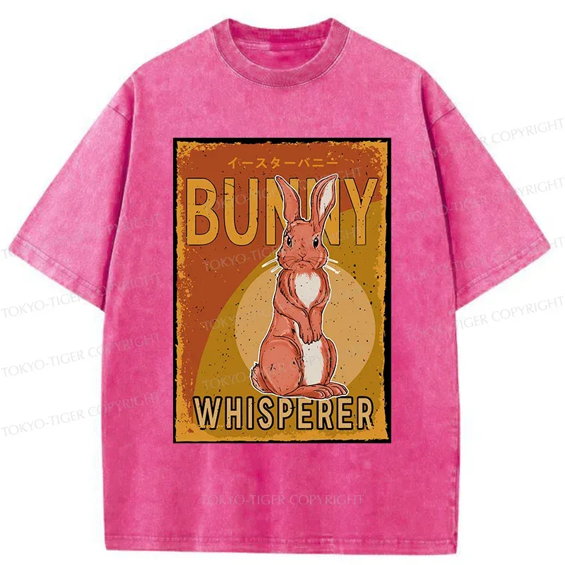 Tokyo-Tiger Cute Bunny Whisperer Washed T-Shirt