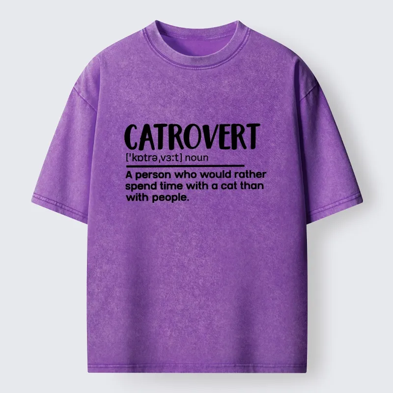 Tokyo-Tiger Catrovert Love Cats Not People Washed T-Shirt