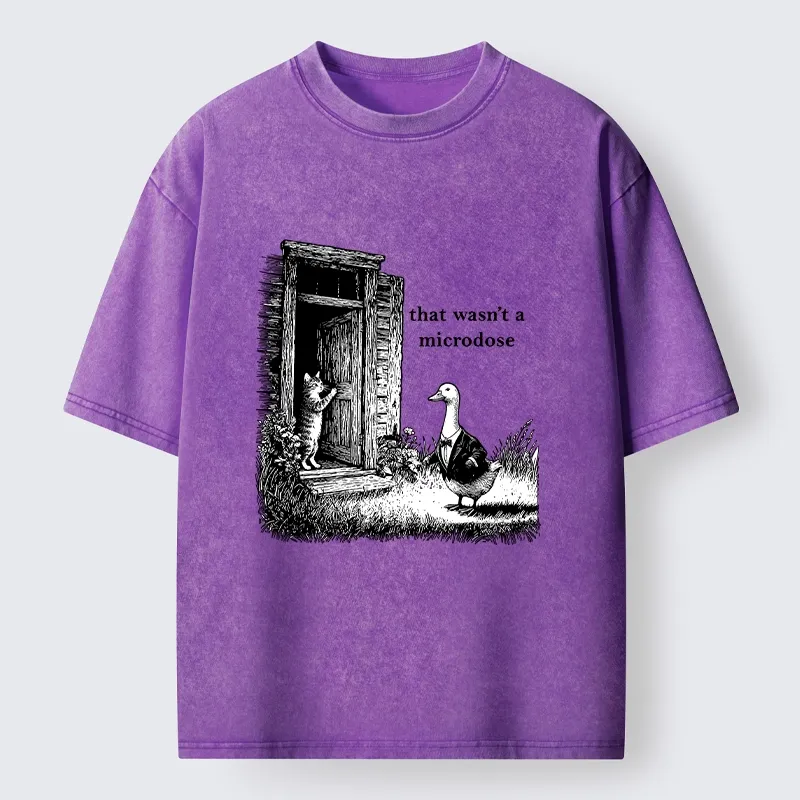 Tokyo-Tiger Funny Cat And Duck Door Joke Washed T-Shirt