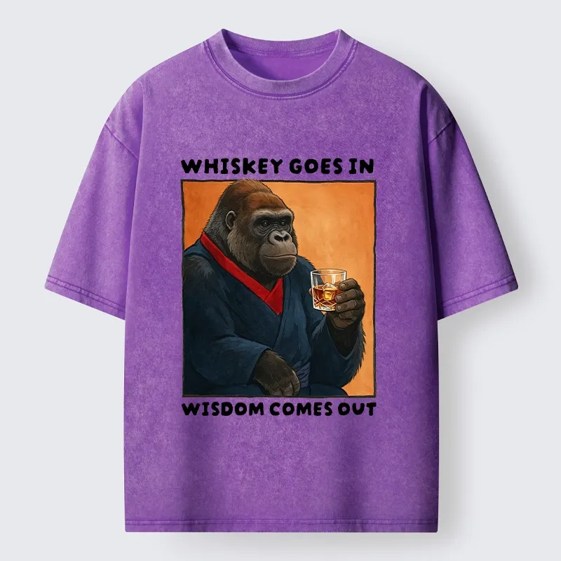 Tokyo-Tiger Whiskey In Wisdom Out Maybe Washed T-Shirt