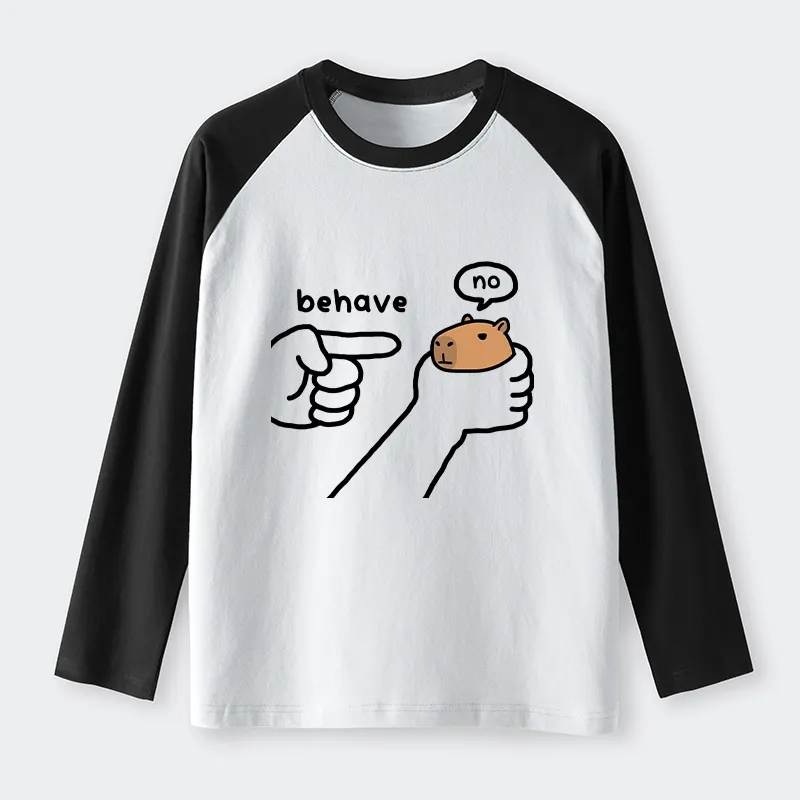 Tokyo-Tiger Dishonest Capybara Raglan Long Sleeve T-shirt