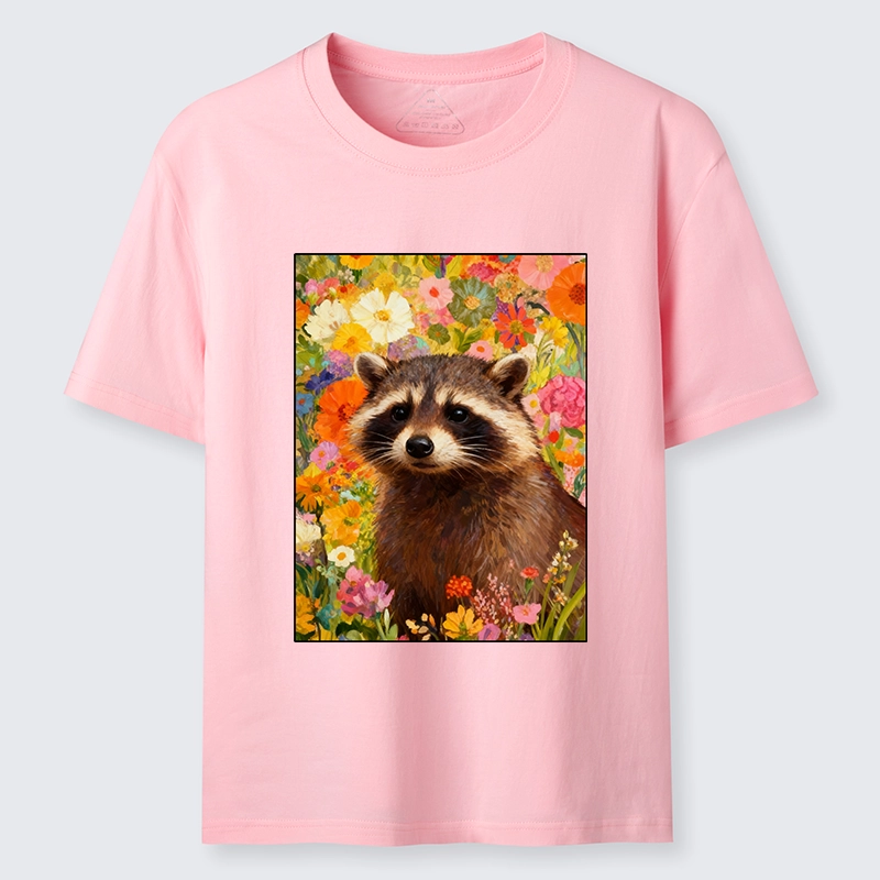 Tokyo-Tiger Raccoon Among Bright Flowers Classic T-Shirt