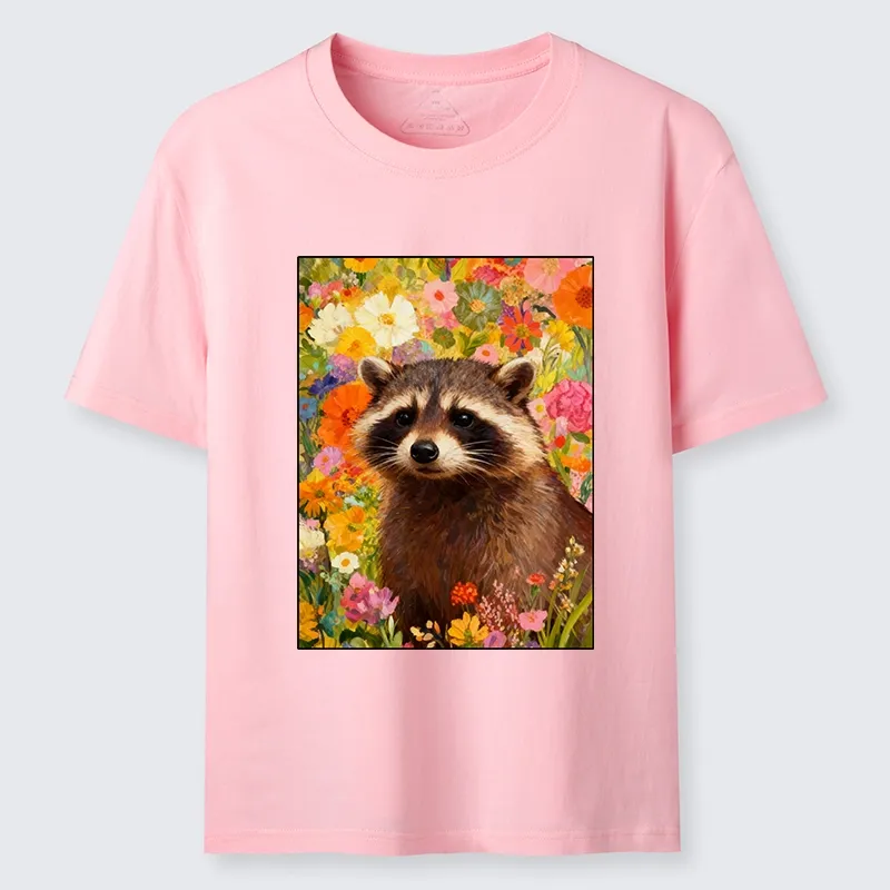 Tokyo-Tiger Raccoon Among Bright Flowers Classic T-Shirt