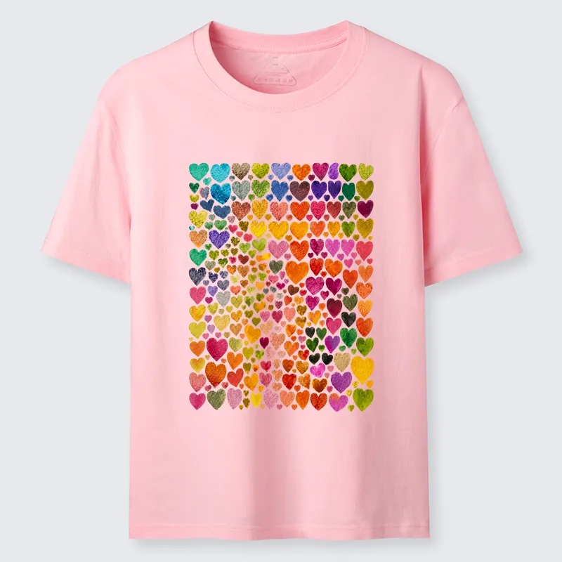 Tokyo-Tiger Rainbow Hearts Fill Full Art Grid Classic T-Shirt
