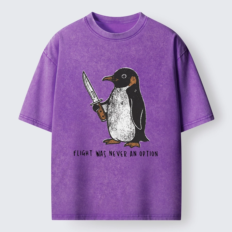 Tokyo-Tiger Do Not Test The Cold Penguin Washed T-Shirt