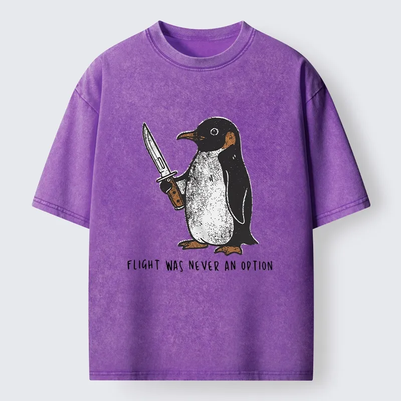 Tokyo-Tiger Do Not Test The Cold Penguin Washed T-Shirt