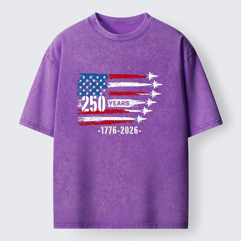 Tokyo-Tiger 250 Years Strong American Flag Washed T-Shirt