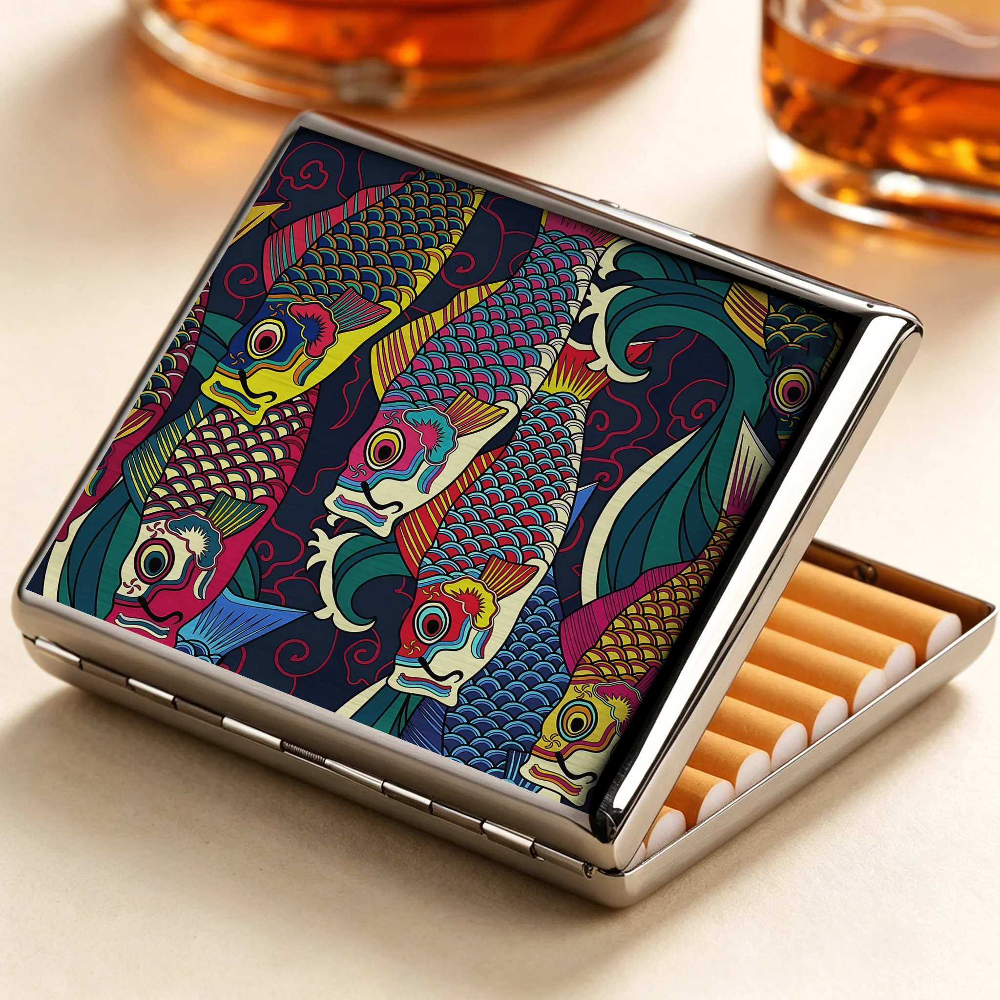 Tokyo-Tiger Colorful Japanese Koinobori Cigarette Case