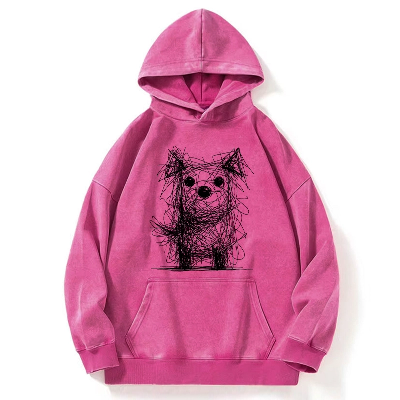 Tokyo-Tiger Scruffy Dog Chaos Art Washed Hoodie