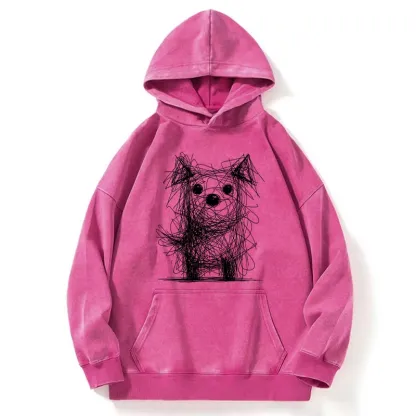 Tokyo-Tiger Scruffy Dog Chaos Art Washed Hoodie