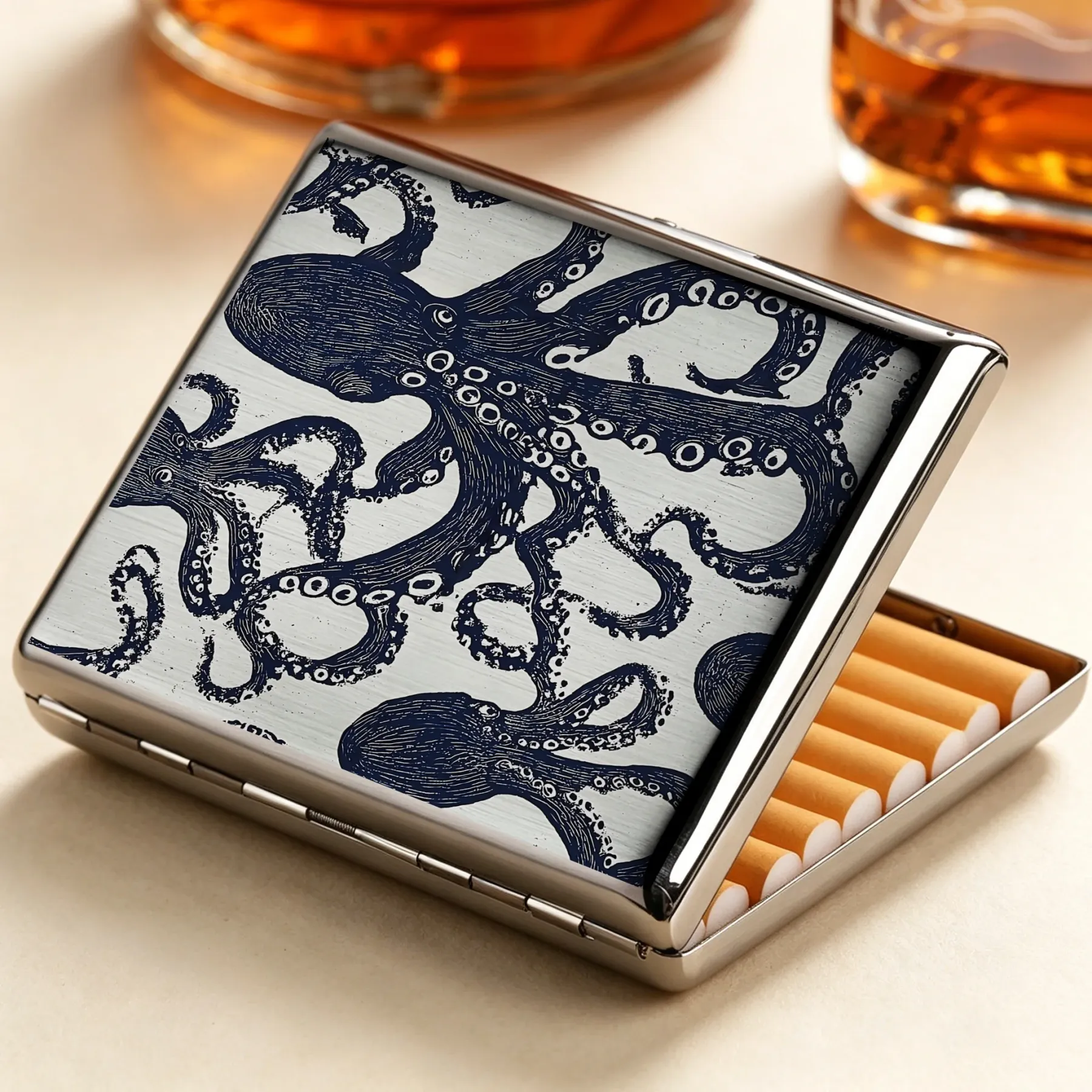 Tokyo-Tiger Ocean Octopus Cigarette Case
