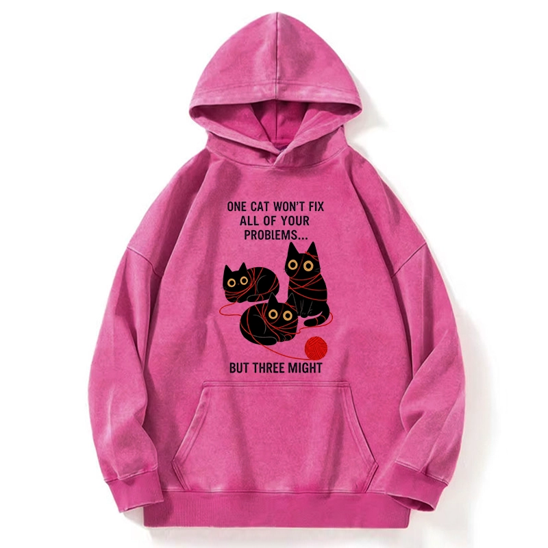Tokyo-Tiger Three Cats Fix All Problems Washed Hoodie