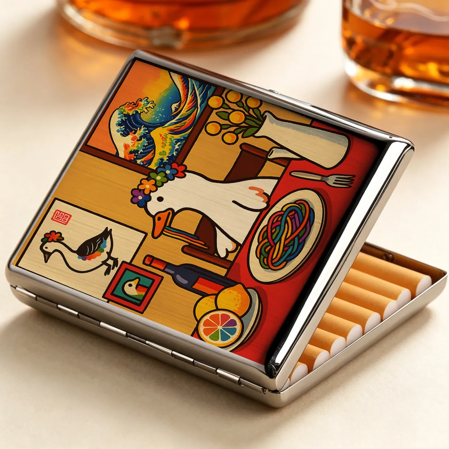 Tokyo-Tiger More Spaghetti Less Upsetti Goose Cigarette Case