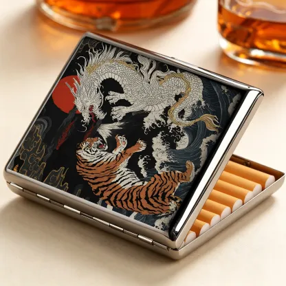 Tokyo-Tiger Fight Between Dragon And Tiger Cigarette Case
