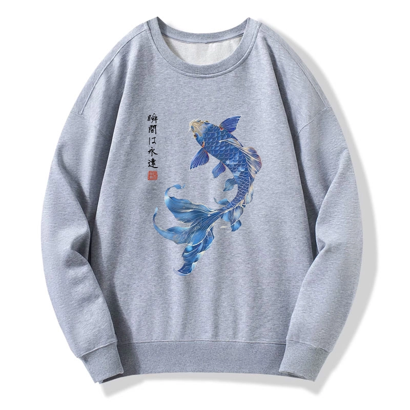 Tokyo-Tiger Lucky Blue Koi Fish Art Classic Sweatshirt