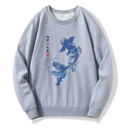 Tokyo-Tiger Lucky Blue Koi Fish Art Classic Sweatshirt