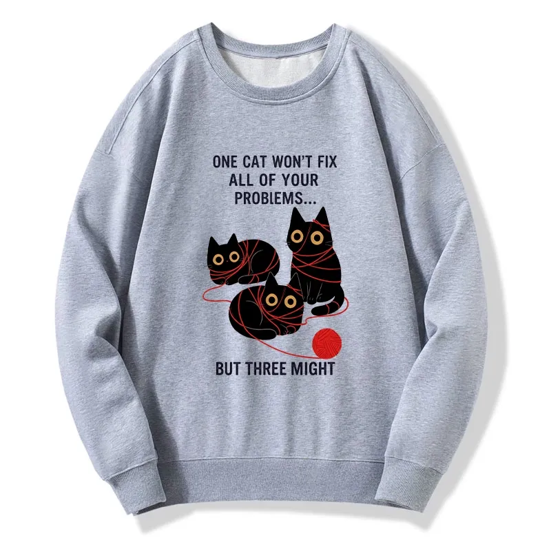 Tokyo-Tiger Three Cats Fix All Problems Classic Sweatshirt