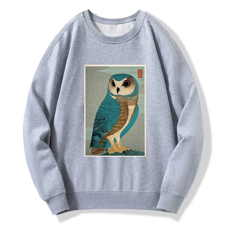 Tokyo-Tiger Vintage Owl Woodblock Art Classic Sweatshirt