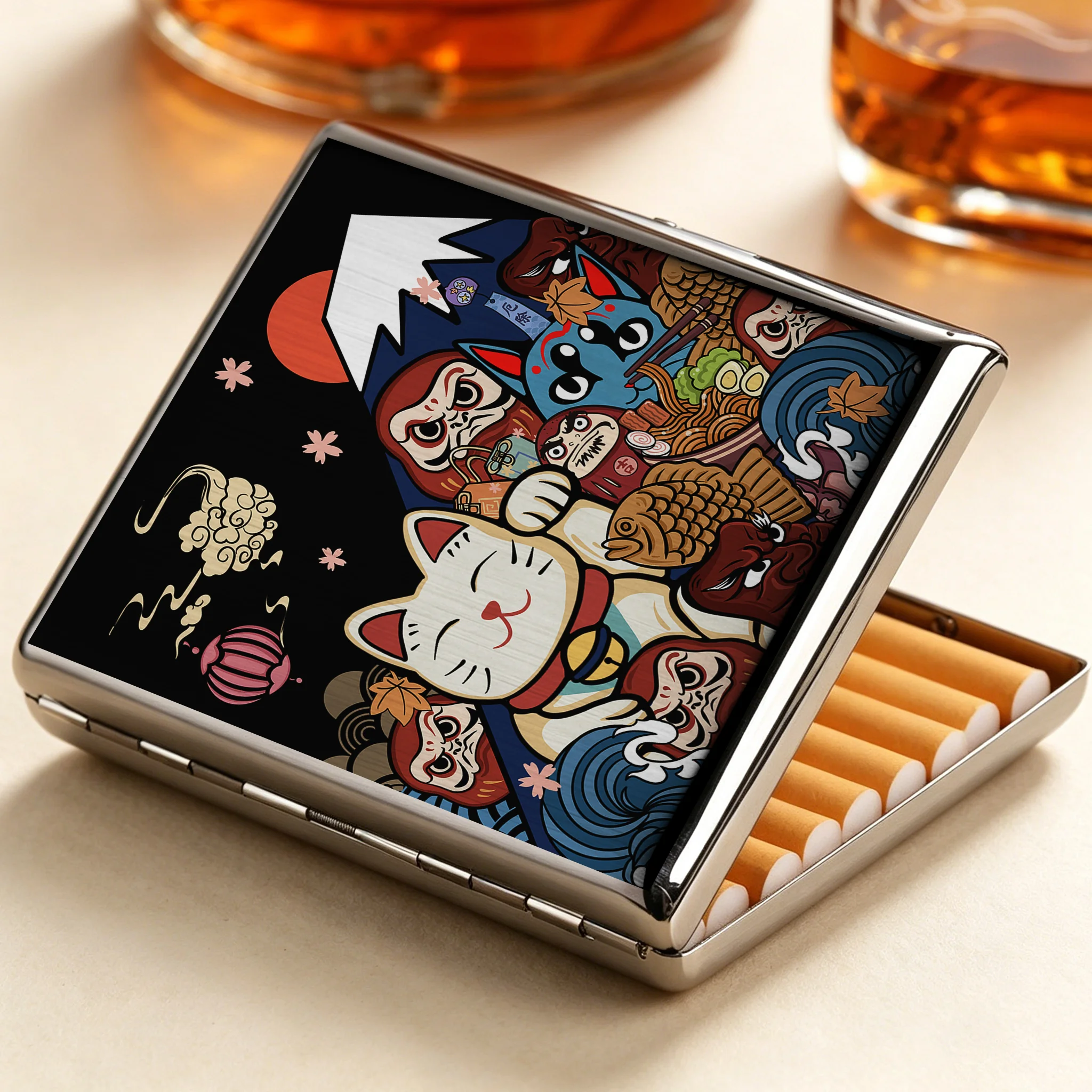 Tokyo-Tiger Traditional Japanese Elements Cigarette Case