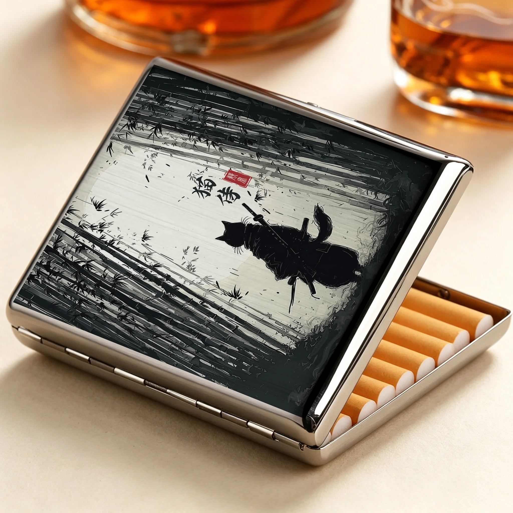 Tokyo-Tiger Samurai Cat In The Bamboo Forest Cigarette Case