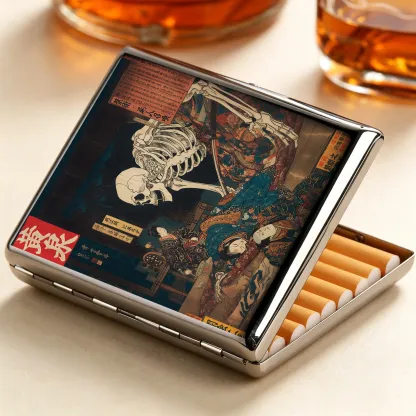 Tokyo-Tiger Ukiyoe Skeleton Yokai Cigarette Case