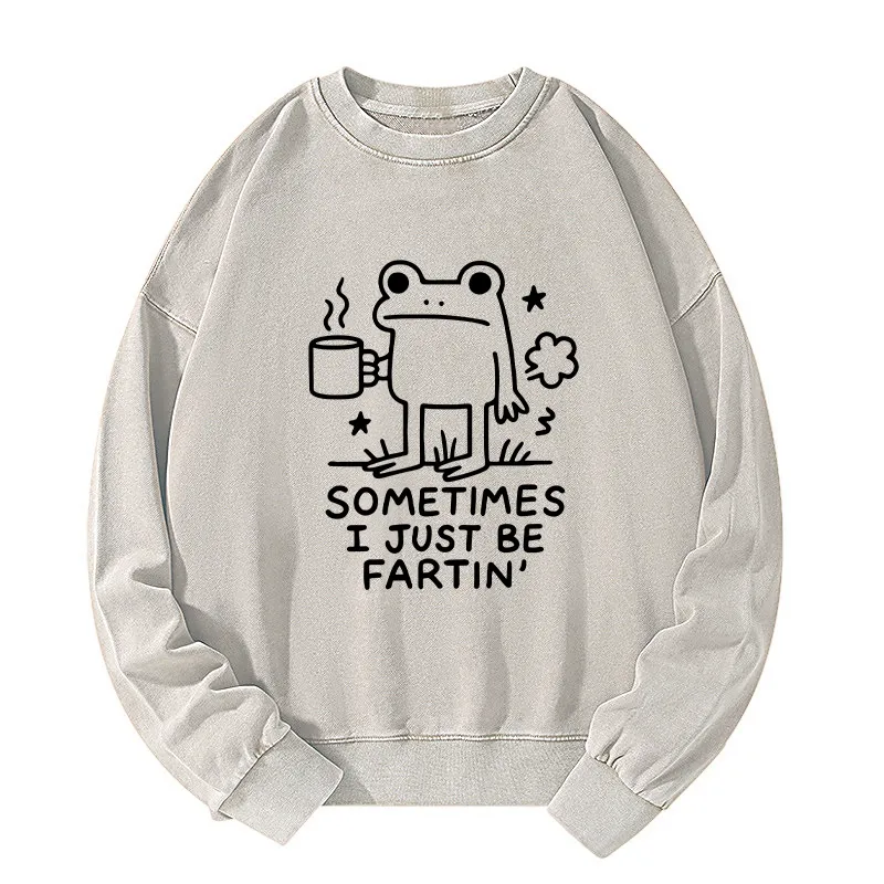 Tokyo-Tiger Sometimes A Frog Just Needs To Fart Washed Sweatshirt Sale