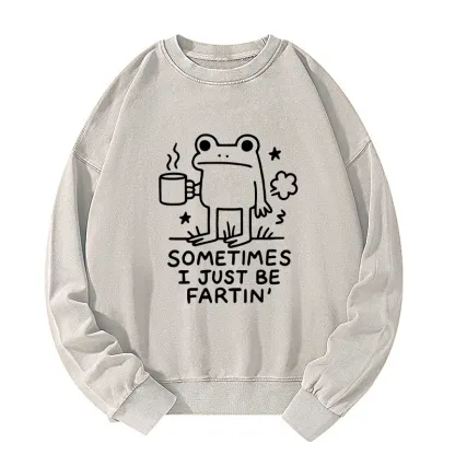 Tokyo-Tiger Sometimes A Frog Just Needs To Fart Washed Sweatshirt