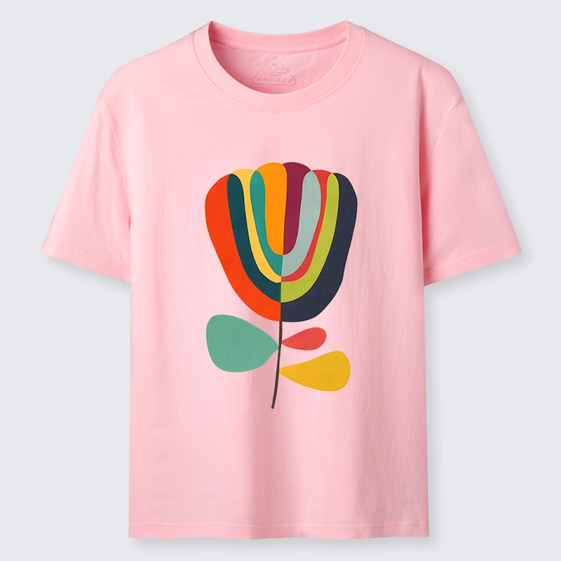 Tokyo-Tiger Colorful Flower Minimalist Print Classic T-Shirt