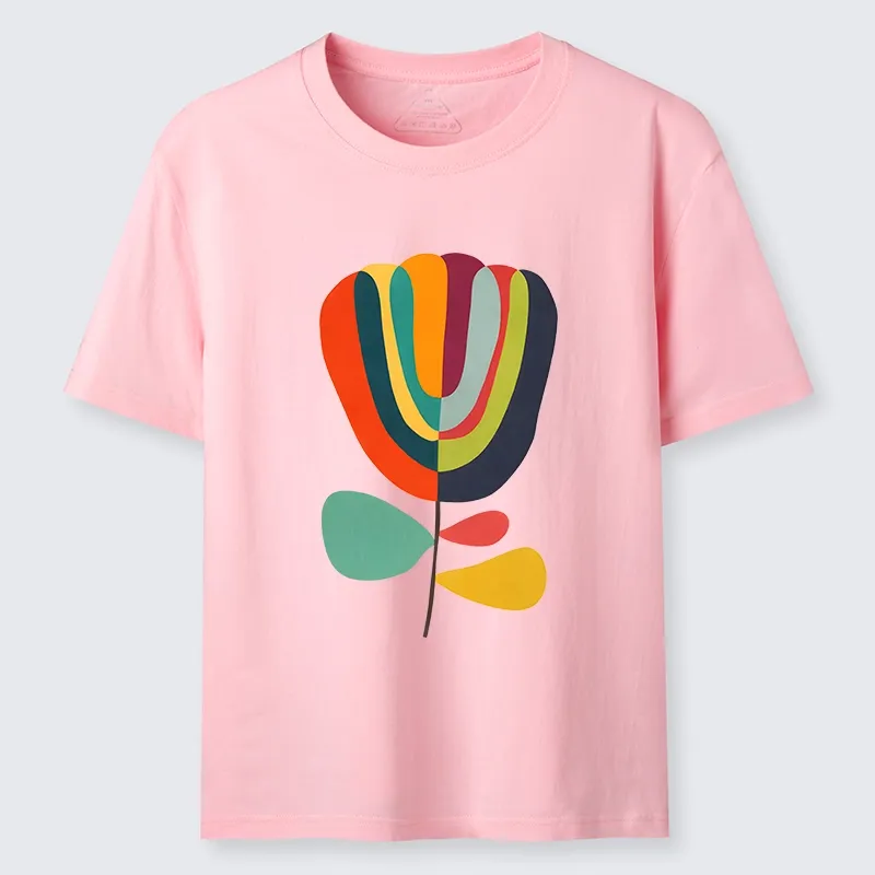 Tokyo-Tiger Colorful Flower Minimalist Print Classic T-Shirt