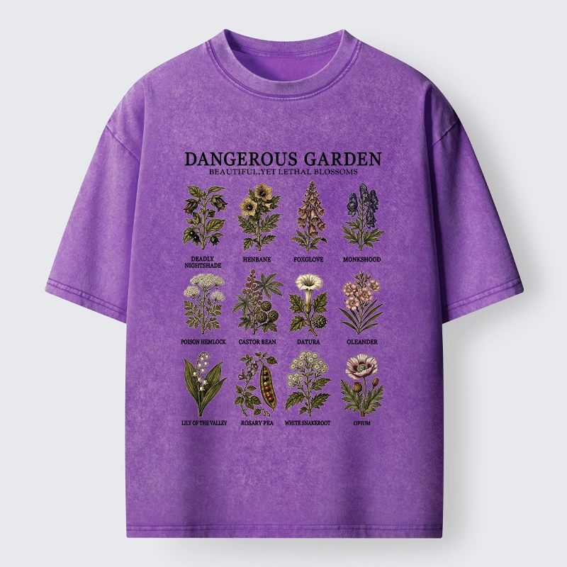 Tokyo-Tiger Lethal Plants With Pretty Blooms Washed T-Shirt
