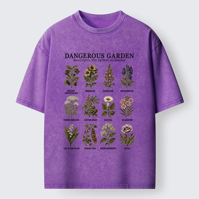 Tokyo-Tiger Lethal Plants With Pretty Blooms Washed T-Shirt