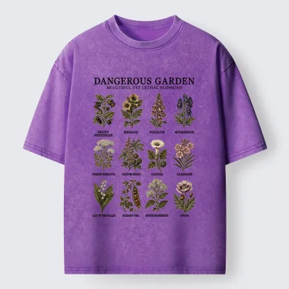 Tokyo-Tiger Lethal Plants With Pretty Blooms Washed T-Shirt