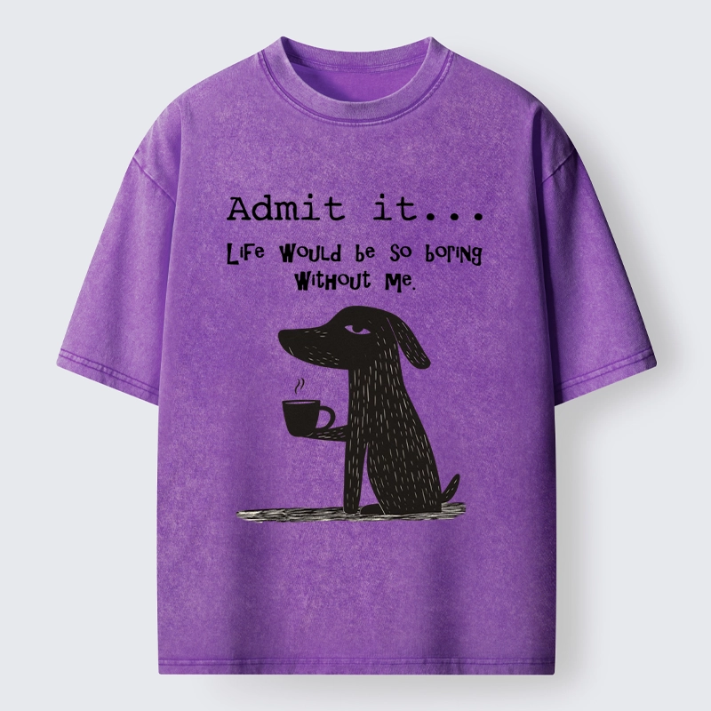 Tokyo-Tiger Life Is Dull Without This Good Boy Washed T-Shirt