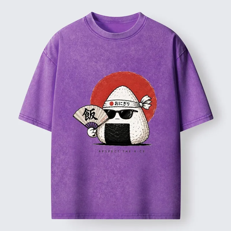 Tokyo-Tiger Respect The Rice Ball Washed T-Shirt