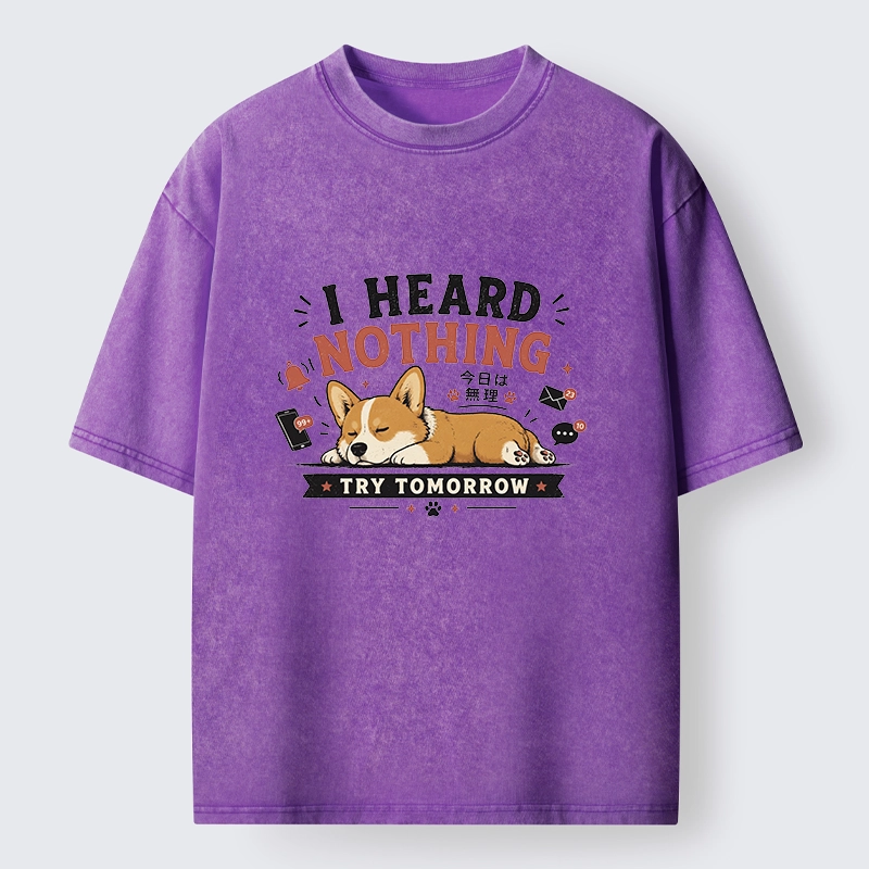 Tokyo-Tiger I Heard Nothing Today Washed T-Shirt