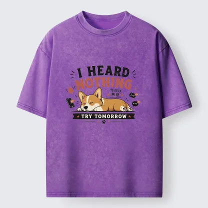 Tokyo-Tiger I Heard Nothing Today Washed T-Shirt