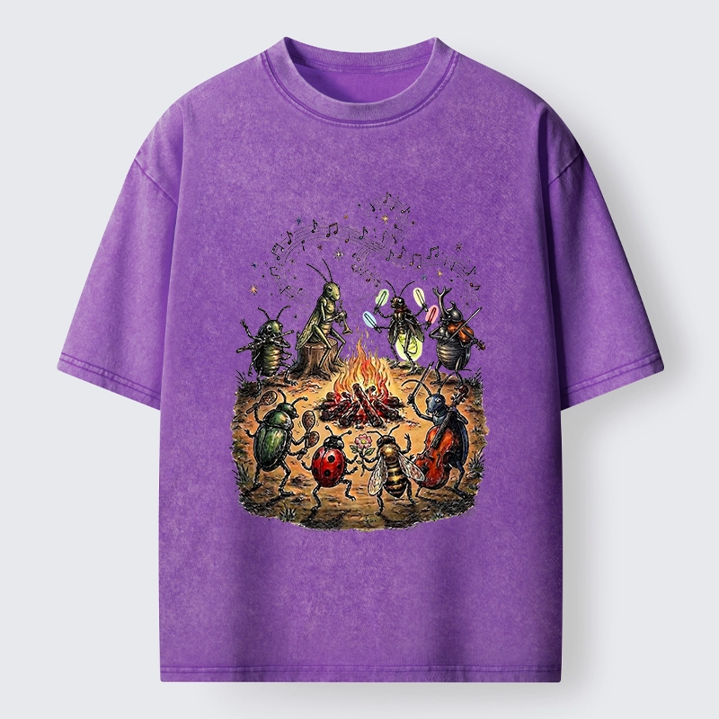 Tokyo-Tiger Bug Band Campfire Jam Washed T-Shirt